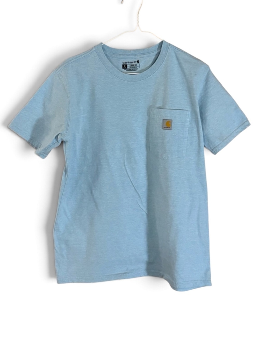 Carhartt Light Blue Crewneck Loose Fit Pocket Tee